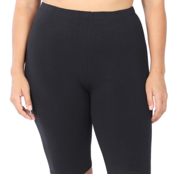 ZENANA Premium Cotton Blend Classic Capris Length Leggings - Picture 3 of 4